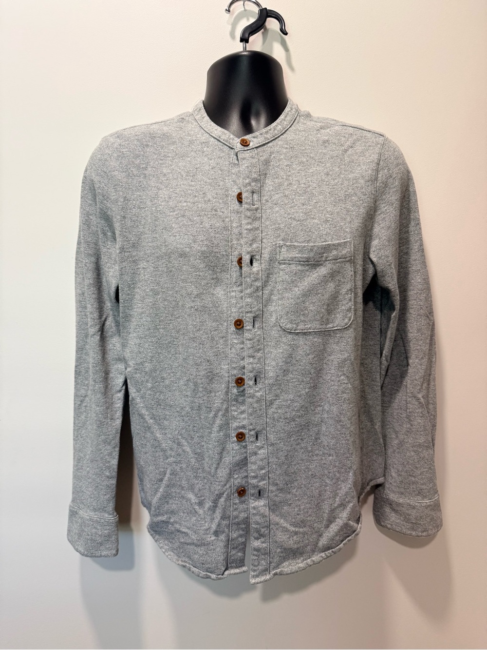 Abercrombie & Fitch Gray Band Collar Button-Down Shirt